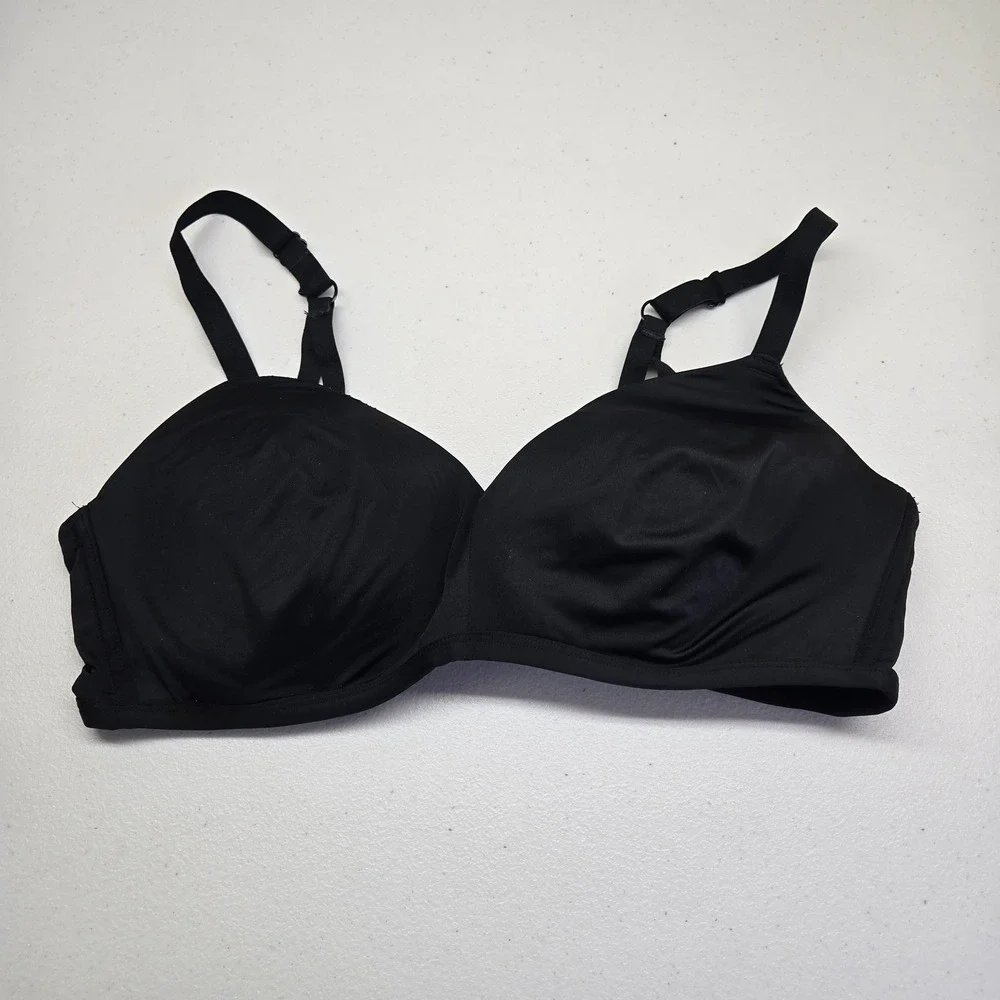 Kindly Yours Women Bra 38D Black T Shirt Wireless Lightly Lined Adjustable Strap